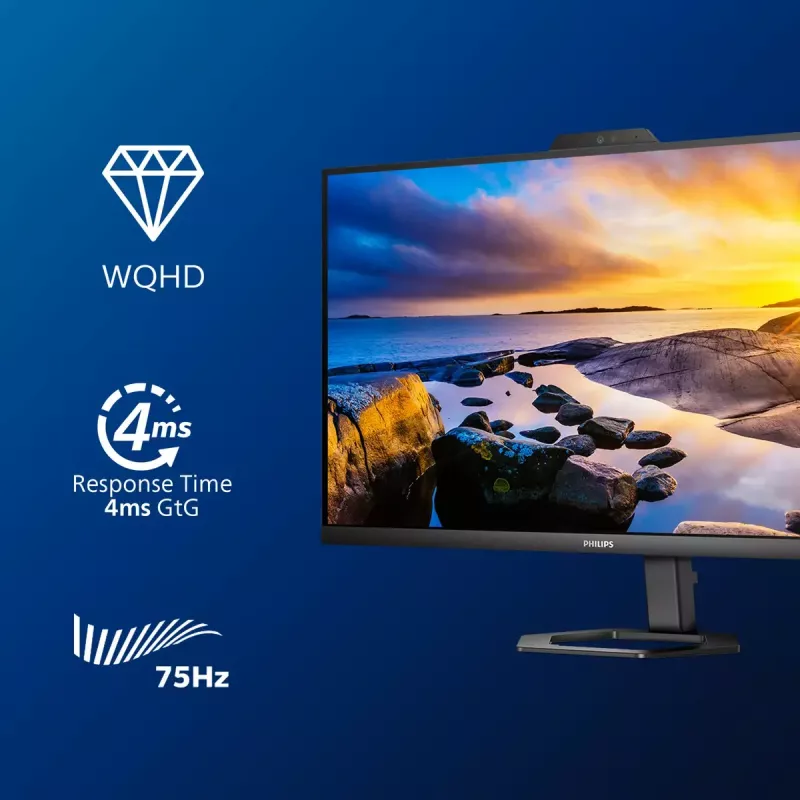 Philips 5000 series 27E1N5600HE/00 monitor komputerowy 68.6 cm (27 cali) 2560 x 1440 pikseli Quad HD LCD Czarny