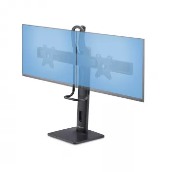 Podwójny stojak biurkowy na monitory StarTech.com Crossbar, do dwóch 27-calowych ekranów, mocowanie VESA 75x75/100x100, bezproblemowa regulacja wysokości, do 13,2 funta (6 kg) na wyświetlacz