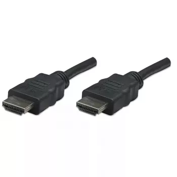Kabel Manhattan HDMI, 1080p@60Hz (High Speed), 7,5 m, męski do męskiego, czarny, w pełni ekranowany, pozłacane styki, dożywotnia gwarancja