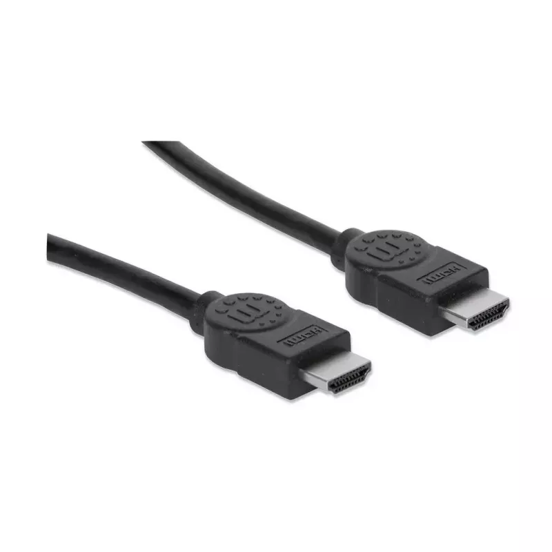 Manhattan Kabel HDMI, 1080p@60Hz (High Speed), 10m, męski na męski, czarny, w pełni ekranowany, pozłacane styki, dożywotnia gwarancja