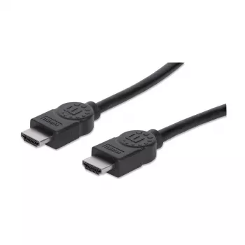 Kabel Manhattan HDMI z Ethernetem, 1080p@60 Hz (High Speed), 10 m, męski na męski, czarny, w pełni ekranowany, pozłacane styki, dożywotnia gwarancja
