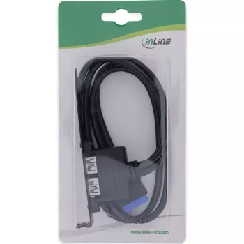 Wspornik szczelinowy InLine 2x USB 3.0 A żeński / wewnętrzna wtyczka do płyty głównej 0,5m