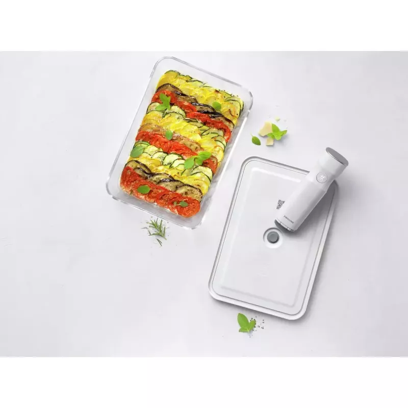 Uniwersalny szklany pojemnik do przechowywania ZWILLING FRESH & SAVE Prostokątny 2,85 L, do kuchenki mikrofalowej, z odłączaną pokrywką