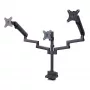 Potrójny uchwyt biurkowy StarTech.com do trzech ekranów 27 inch, VESA 75x75/100x100, regulacja ramion bez narzędzi, mocowanie zaciskowe/przelotowe, ramiona ze sprężyną