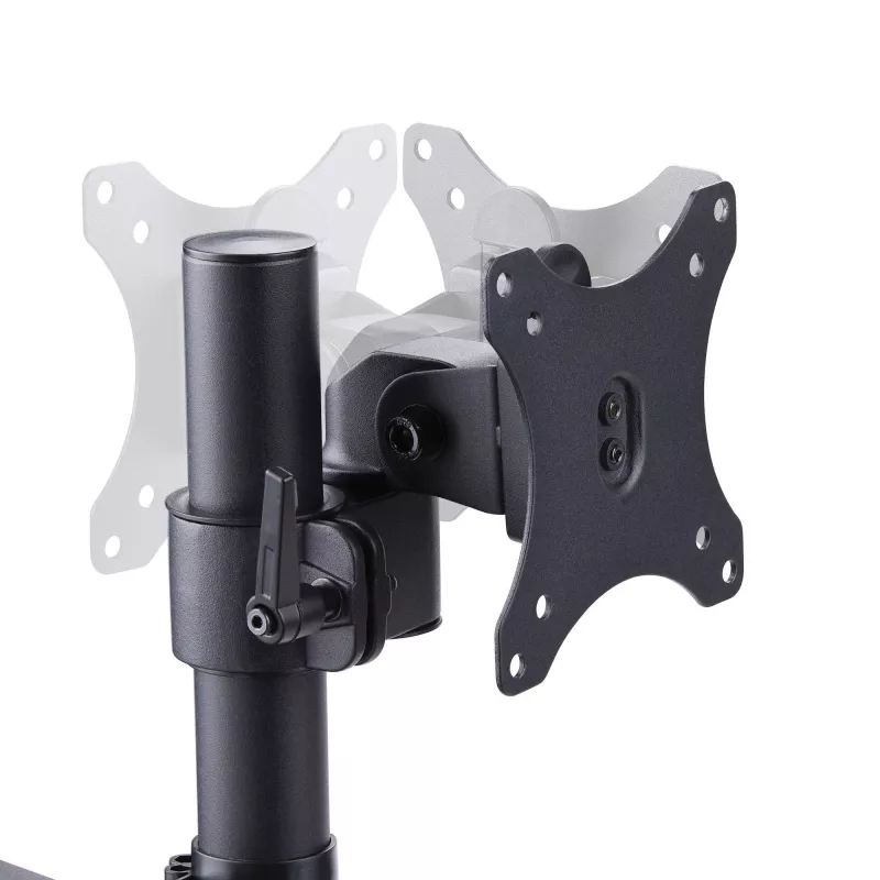 Potrójny uchwyt biurkowy StarTech.com do trzech ekranów 27 inch, VESA 75x75/100x100, regulacja ramion bez narzędzi, mocowanie zaciskowe/przelotowe, ramiona ze sprężyną