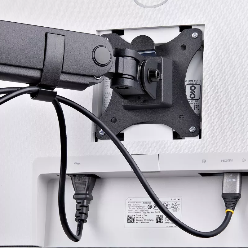 Potrójny uchwyt biurkowy StarTech.com do trzech ekranów 27 inch, VESA 75x75/100x100, regulacja ramion bez narzędzi, mocowanie zaciskowe/przelotowe, ramiona ze sprężyną
