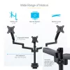 Potrójny uchwyt biurkowy StarTech.com do trzech ekranów 27 inch, VESA 75x75/100x100, regulacja ramion bez narzędzi, mocowanie zaciskowe/przelotowe, ramiona ze sprężyną