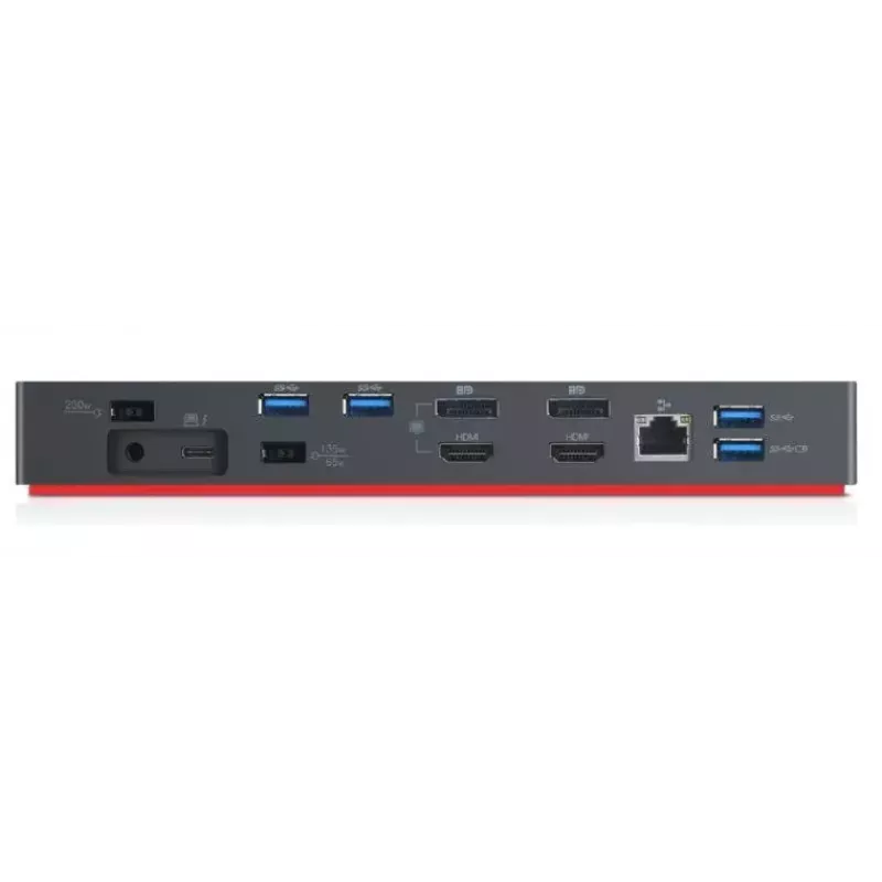 Lenovo 40AN0135EU stacja dokująca/replikator portów przewodowa Thunderbolt 3 Czarny, Czerwony
