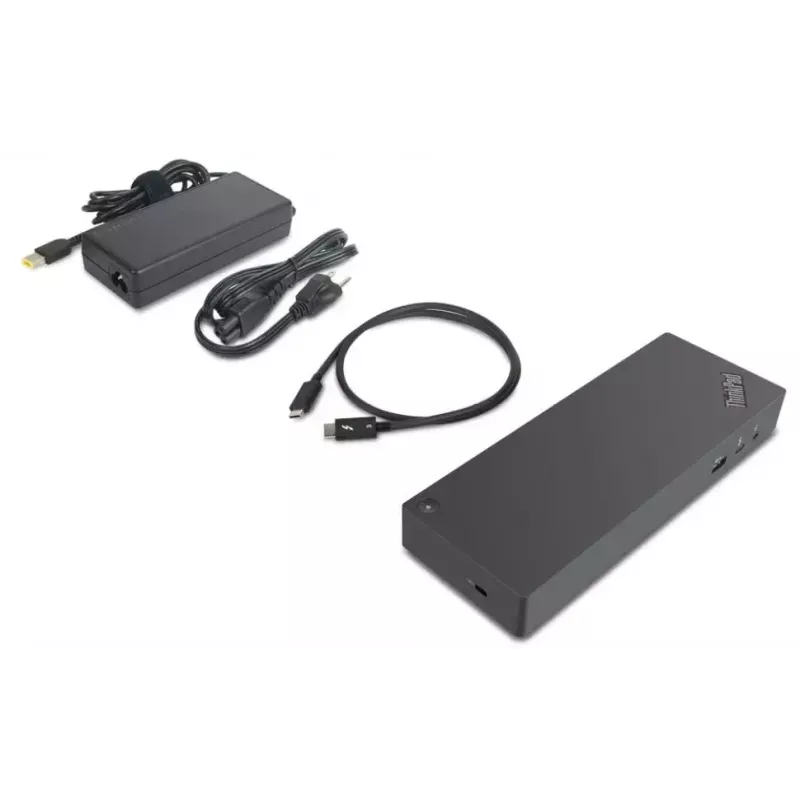 Lenovo 40AN0135EU stacja dokująca/replikator portów przewodowa Thunderbolt 3 Czarny, Czerwony