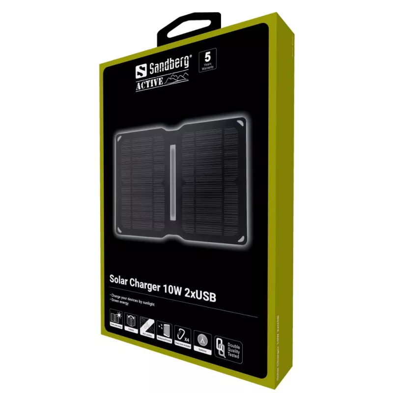 Sandberg Solar Charger 10W 2xUSB Outdoor Universal Czarny