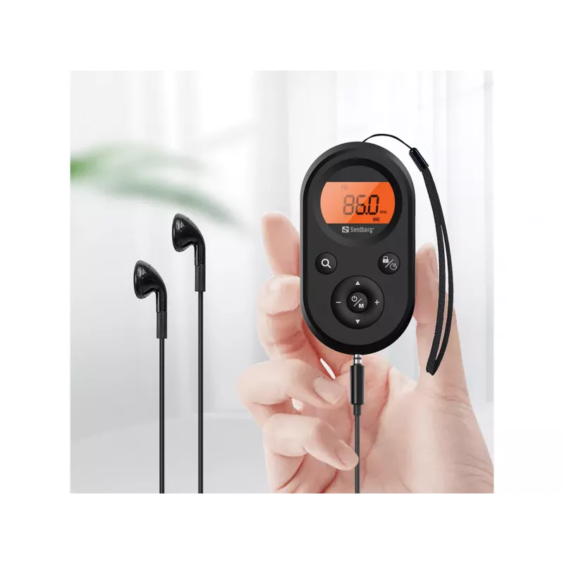 Sandberg Pocket Radio FM+AM Recharge, przenośne, AM, FM, 76 - 108 MHz, 522-1710KHz (9KHz) / 520-170KHz (10KHz), bursztynowe, 3,5 mm