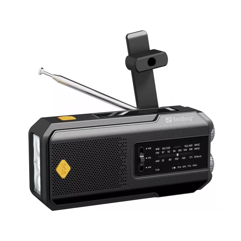 Sandberg Survivor Radio All-in-1 2000, przenośne, AM, FM, 87 - 180 MHz, 520 - 1710 kHz, 3 W, analogowe