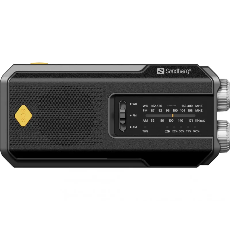 Sandberg Survivor Radio All-in-1 2000, przenośne, AM, FM, 87 - 180 MHz, 520 - 1710 kHz, 3 W, analogowe