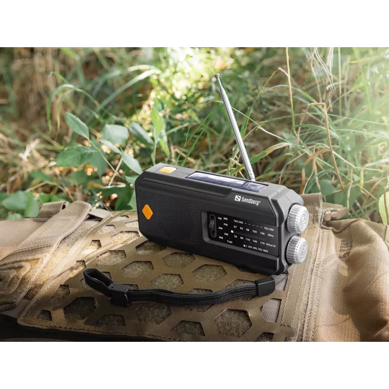 Sandberg Survivor Radio All-in-1 2000, przenośne, AM, FM, 87 - 180 MHz, 520 - 1710 kHz, 3 W, analogowe