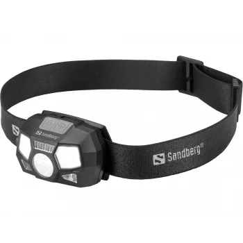 Latarka czołowa Sandberg 5in1 Recharge Sensor LED 200 lm Czarna