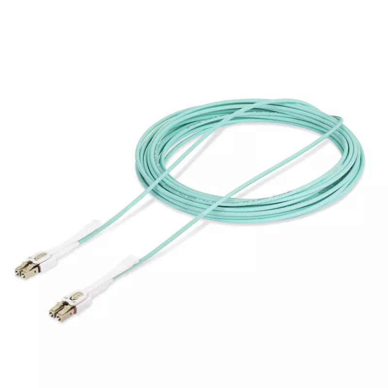 StarTech.com 10m (32.8ft) LC do LC (UPC) OM4 Wielomodowy kabel światłowodowy z wypustkami push-pull, 50/125µm, 100G, niewrażliwy na zginanie, niskie tłumienie wtrąceniowe - LSZH zworka światłowodowa
