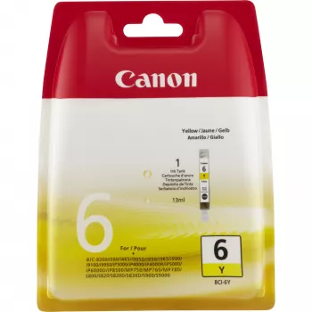 Canon BCI-6Y Żółty wkład atramentowy, Żółty, Atrament pigmentowy, 1 szt., 360 stron