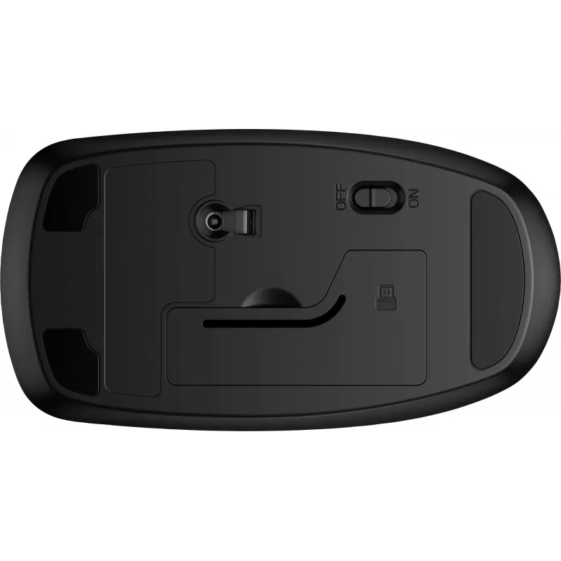 HP 235 cienki Wireless mysz, symetryczna, optyczna, RF bezprzewodowa, 1600 DPI, czarna