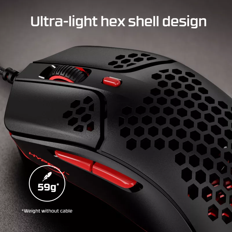HyperX Pulsefire Haste - Mysz gamingowa (czarno-czerwona)