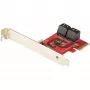 StarTech.com SATA PCIe Card - 4 Port PCIe SATA Expansion Card - 6Gbps - Low Profile Bracket - Stacked SATA Connectors - ASM1164 Non-Raid - PCI Express to SATA Converter