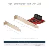 StarTech.com SATA PCIe Card - 4 Port PCIe SATA Expansion Card - 6Gbps - Low Profile Bracket - Stacked SATA Connectors - ASM1164 Non-Raid - PCI Express to SATA Converter