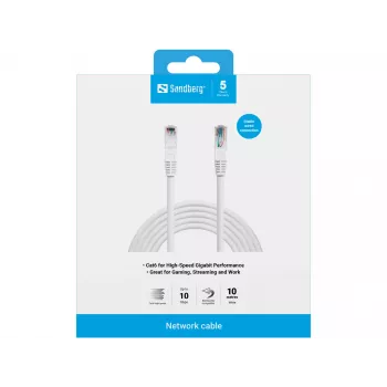 Kabel sieciowy Sandberg UTP Cat6 10m RJ-45 biały
