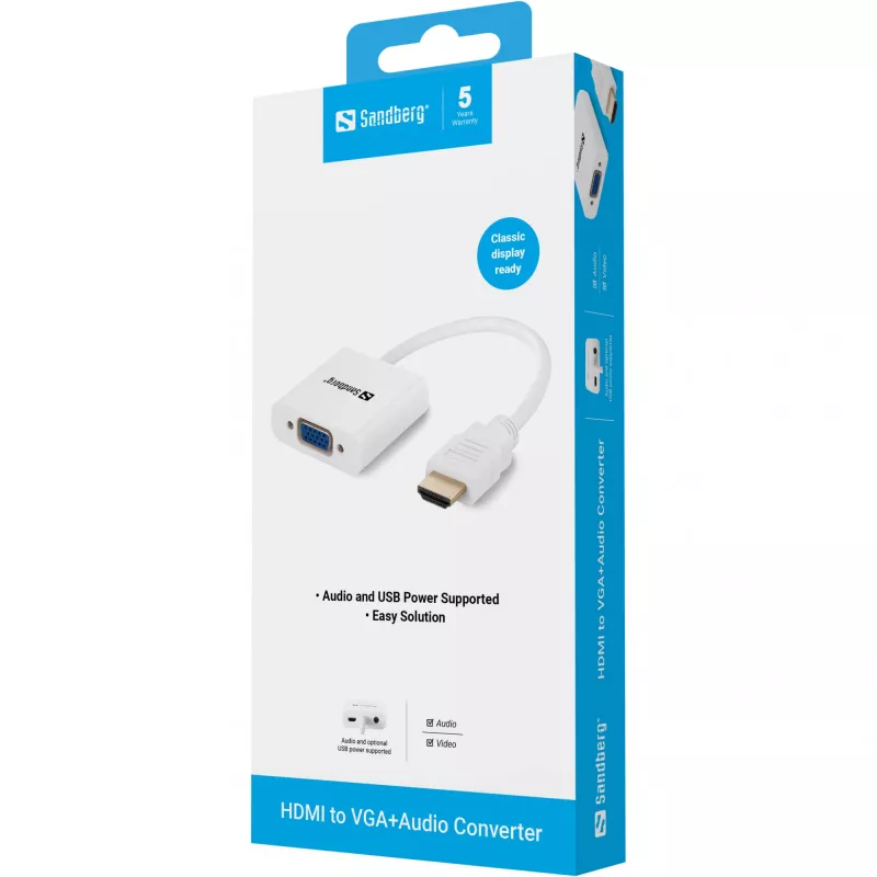 Konwerter HDMI na VGA + Audio Sandberg 508-77