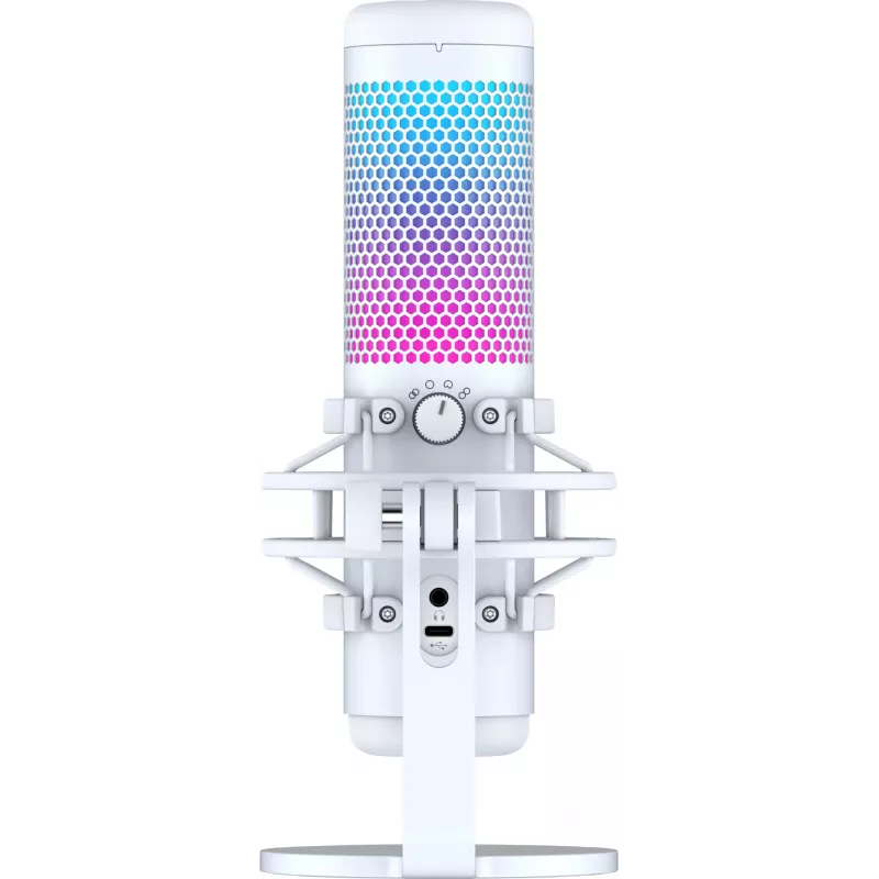 HyperX QuadCast S - Mikrofon USB (biało-szary) - Podświetlenie RGB