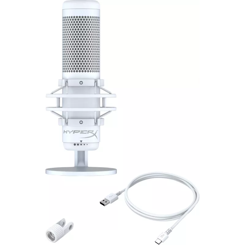 HyperX QuadCast S - Mikrofon USB (biało-szary) - Podświetlenie RGB