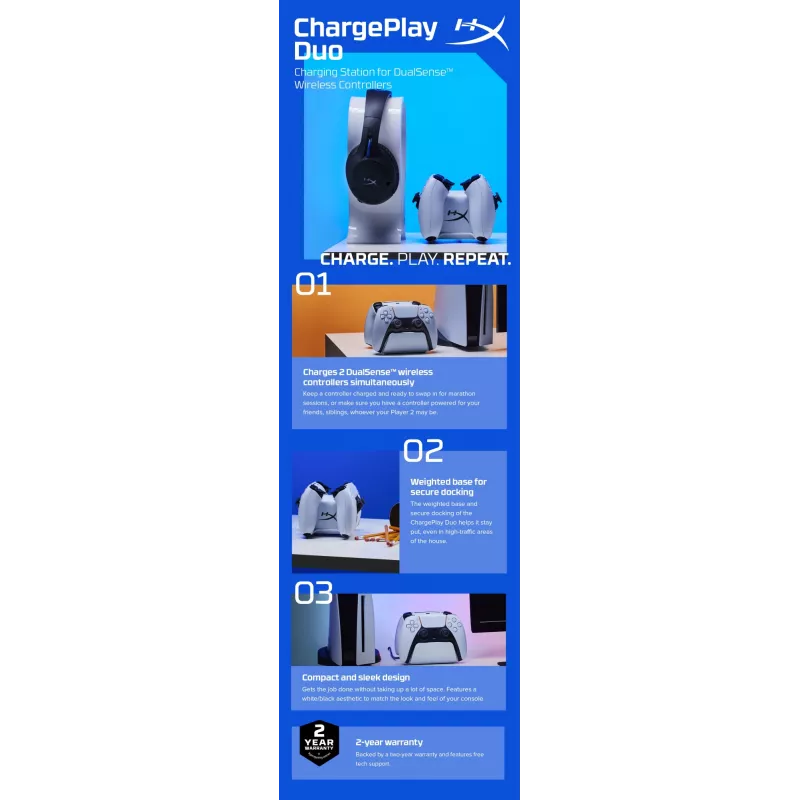 HyperX ChargePlay Duo - Stacja ładująca do kontrolerów PS5