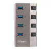 StarTech.com 4-portowy zasilany hub USB-C z indywidualnymi przełącznikami włącz/wyłącz, hub rozszerzający USB 3.0 5Gbps z zasilaczem, hub USB-C na USB-A do komputera stacjonarnego/laptopa, hub USB typu C z BC 1.2