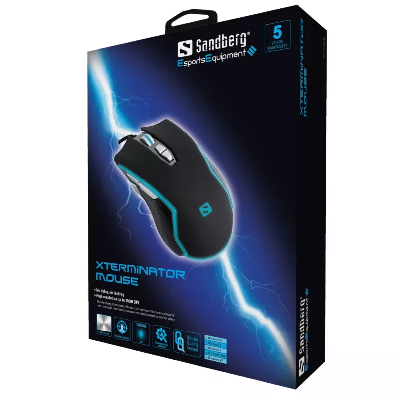 Mysz Sandberg Xterminator 10000 DPI USB Type-A