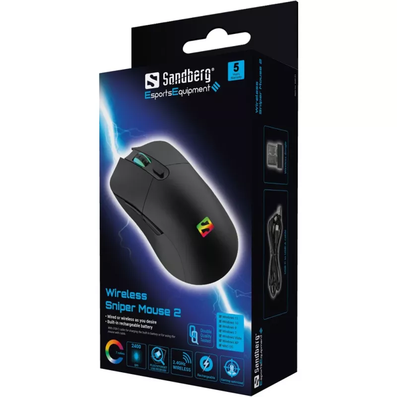 Mysz Sandberg Wireless Sniper mysz 2 RF Wireless