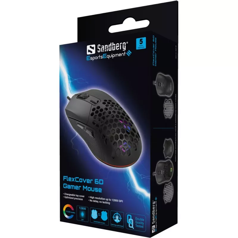 Mysz Sandberg FlexCover 6D USB Type-A