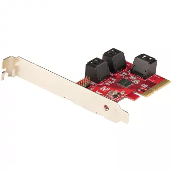 StarTech.com Karta SATA PCIe – 6-portowa karta rozszerzeń SATA PCIe – 6 Gb/s – profil niski/pełny – złącza SATA ułożone warstwowo – ASM1166 bez RAID – konwerter PCI Express na SATA