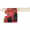StarTech.com Karta SATA PCIe – 6-portowa karta rozszerzeń SATA PCIe – 6 Gb/s – profil niski/pełny – złącza SATA ułożone warstwowo – ASM1166 bez RAID – konwerter PCI Express na SATA