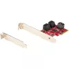 StarTech.com Karta SATA PCIe – 6-portowa karta rozszerzeń SATA PCIe – 6 Gb/s – profil niski/pełny – złącza SATA ułożone warstwowo – ASM1166 bez RAID – konwerter PCI Express na SATA