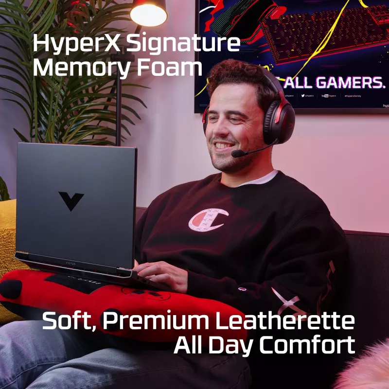 HyperX Cloud III Wireless - Zestaw słuchawkowy gamingowy, Czarny; Czerwony, Chiny, Wokółuszne, Zamknięte, Aktywne, 155 mm