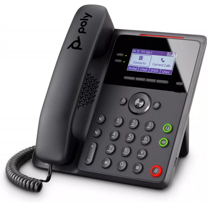 Telefon IP Poly Edge B20 — 2 linie PoE, LCD 2,8 cala (7,11 cm), Gigabit Ethernet, słuchawka przewodowa, czarny