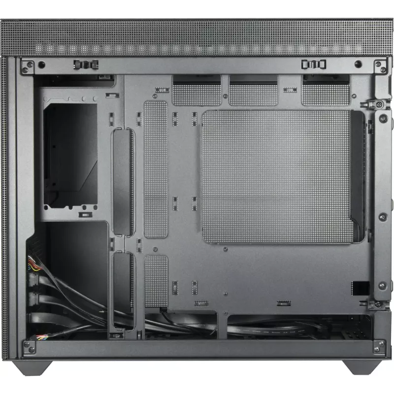 Obudowa PC Mini Tower INTER-TECH IM-2 Expander, Mini-ITX/Micro ATX, obsługa zasilaczy ATX/SFX, dyski 2,5 cala i 3,5 cala, wentylatory przednie/górne 120/140 mm, czarna