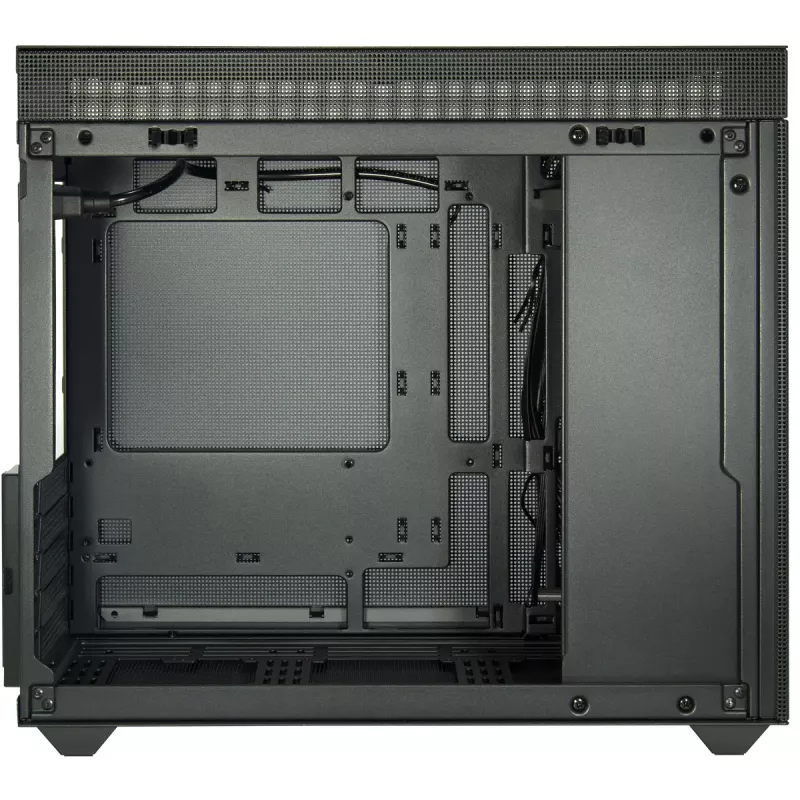 Obudowa PC Mini Tower INTER-TECH IM-2 Expander, Mini-ITX/Micro ATX, obsługa zasilaczy ATX/SFX, dyski 2,5 cala i 3,5 cala, wentylatory przednie/górne 120/140 mm, czarna