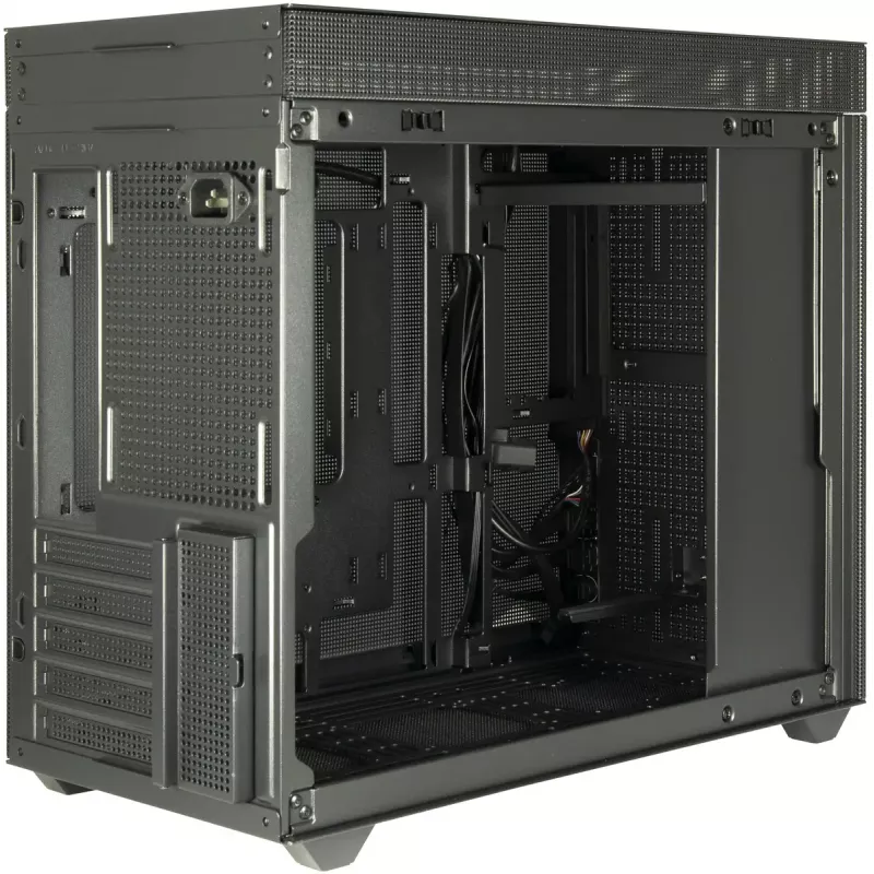 Obudowa PC Mini Tower INTER-TECH IM-2 Expander, Mini-ITX/Micro ATX, obsługa zasilaczy ATX/SFX, dyski 2,5 cala i 3,5 cala, wentylatory przednie/górne 120/140 mm, czarna