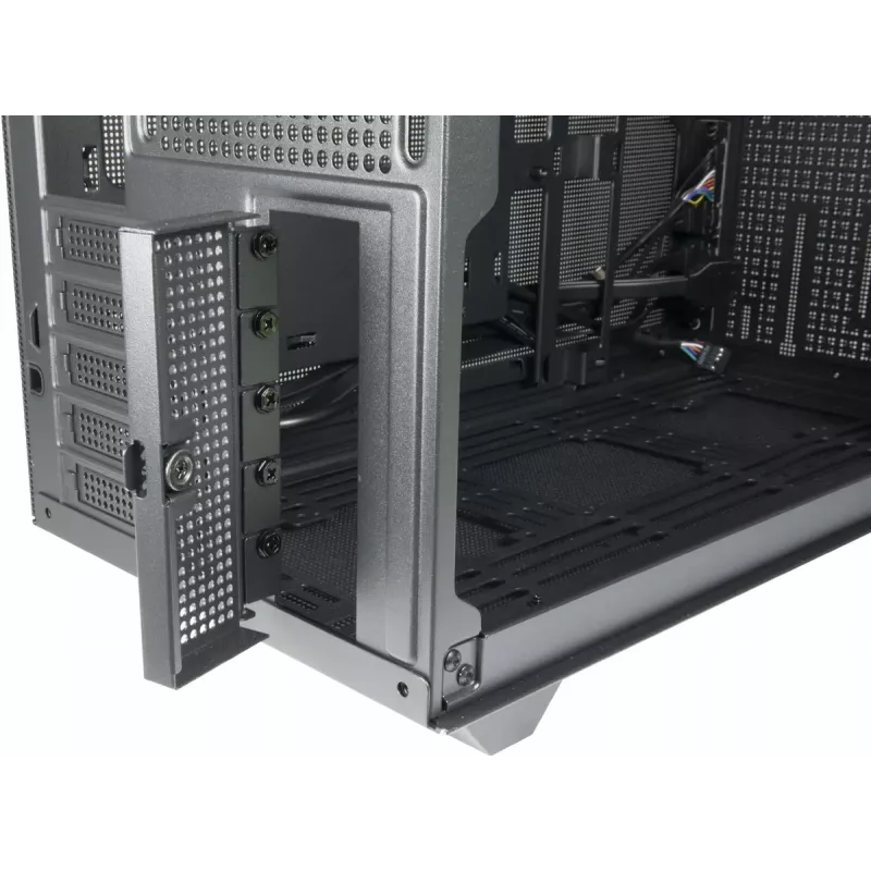 Obudowa PC Mini Tower INTER-TECH IM-2 Expander, Mini-ITX/Micro ATX, obsługa zasilaczy ATX/SFX, dyski 2,5 cala i 3,5 cala, wentylatory przednie/górne 120/140 mm, czarna