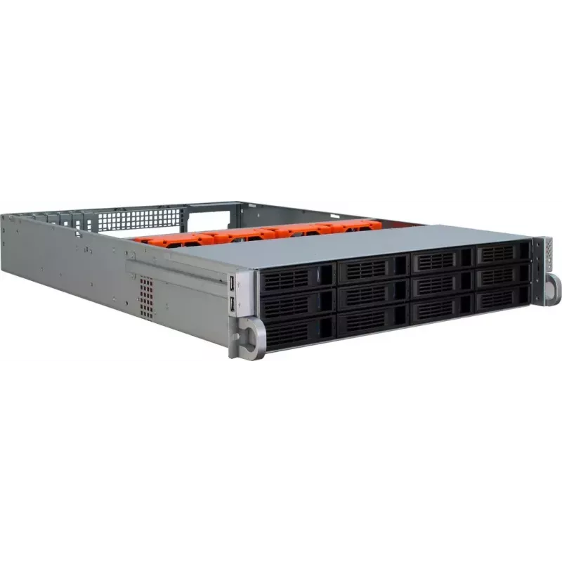 Obudowa serwerowa Inter-Tech IPC 2U-2412 Rack Czarna, Srebrna