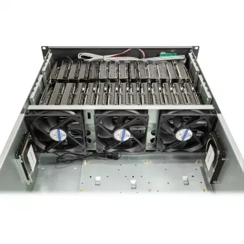 Obudowa komputerowa Inter-Tech 4F28 Rack Czarna, Srebrna