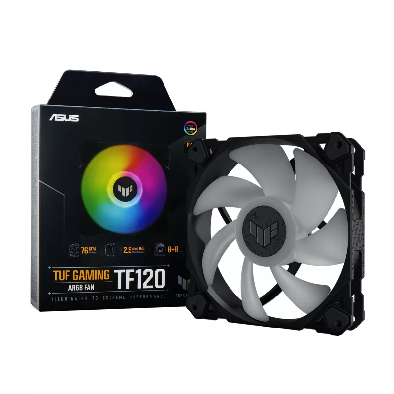 Wentylator ASUS TUF Gaming TF120 ARGB Obudowa komputera Chłodnica powietrzna 12 cm Czarny