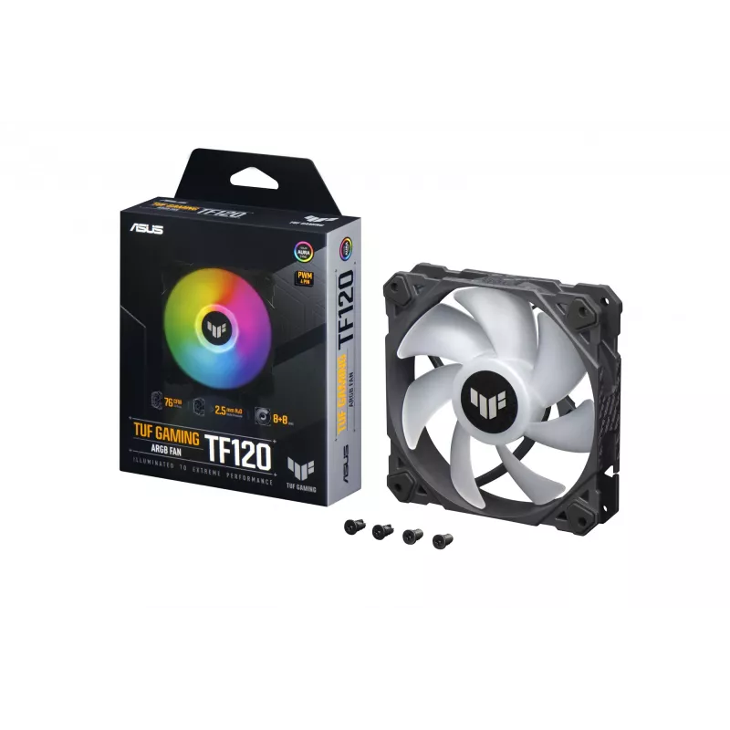 Wentylator ASUS TUF Gaming TF120 ARGB Obudowa komputera Chłodnica powietrzna 12 cm Czarny