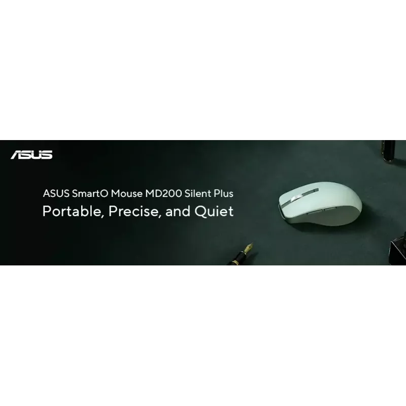 Mysz ASUS SmartO MD200 Silent Plus — symetryczna RF Wireless + Bluetooth, Optyczna 4200 DPI, 6 przycisków, zielona