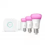 Zestaw startowy Philips Hue White and Colour Ambience – 3× żarówki E27 11W, Bluetooth/Zigbee, ściemniacz