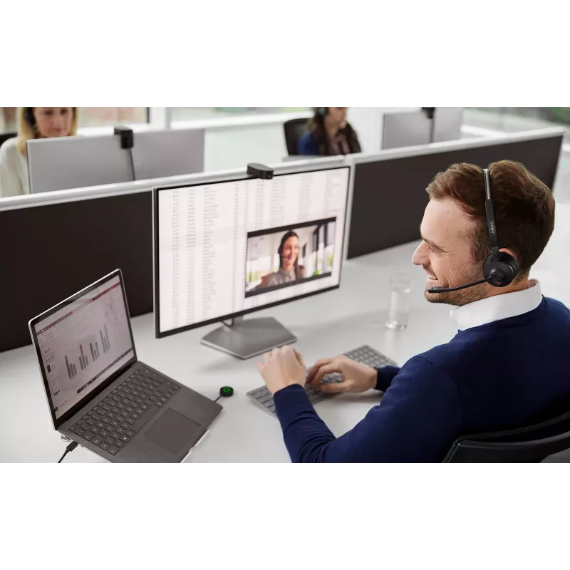 Jabra Engage 55 MS Stereo Słuchawki Bezprzewodowe Nauszne Biuro/Call Center USB Type-A Czarny